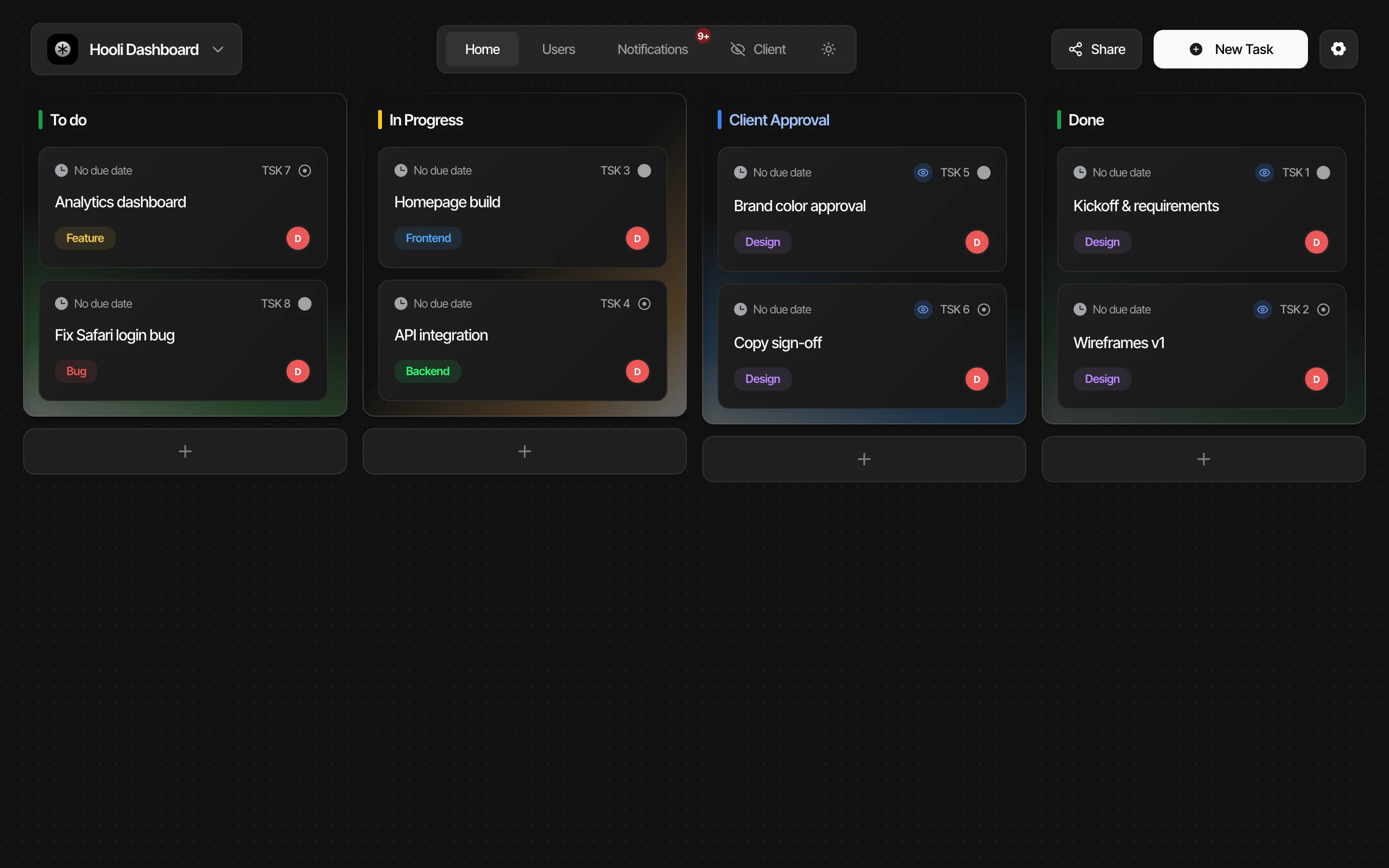 Agency Client Portal template preview