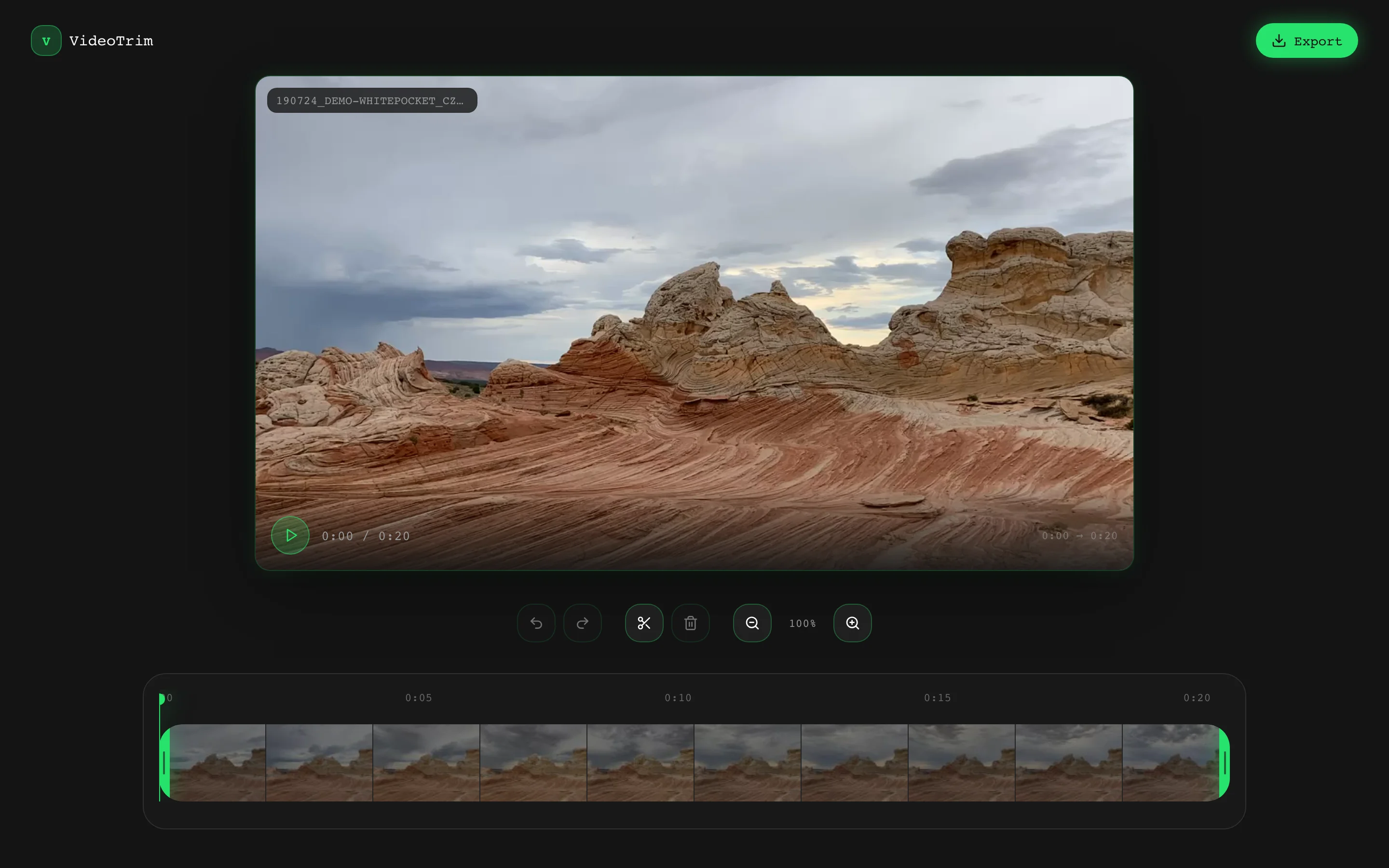 Neon Video Trimmer template preview