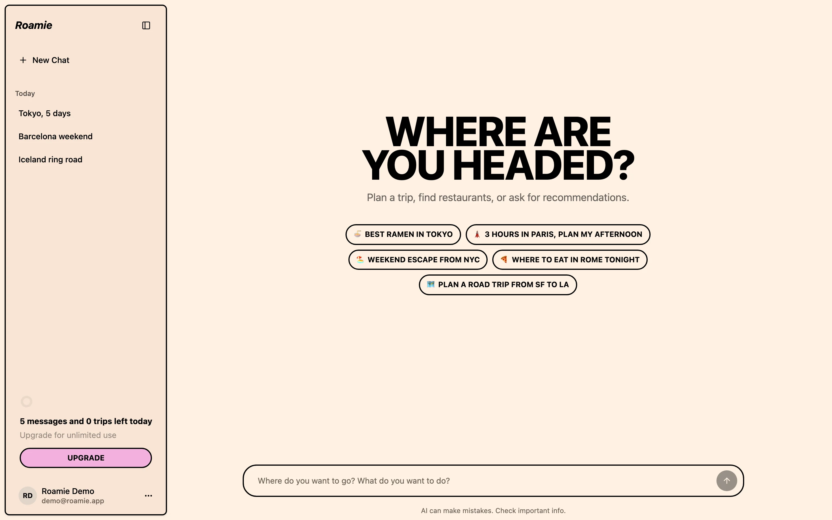 AI Trip Planner Template — saas template preview