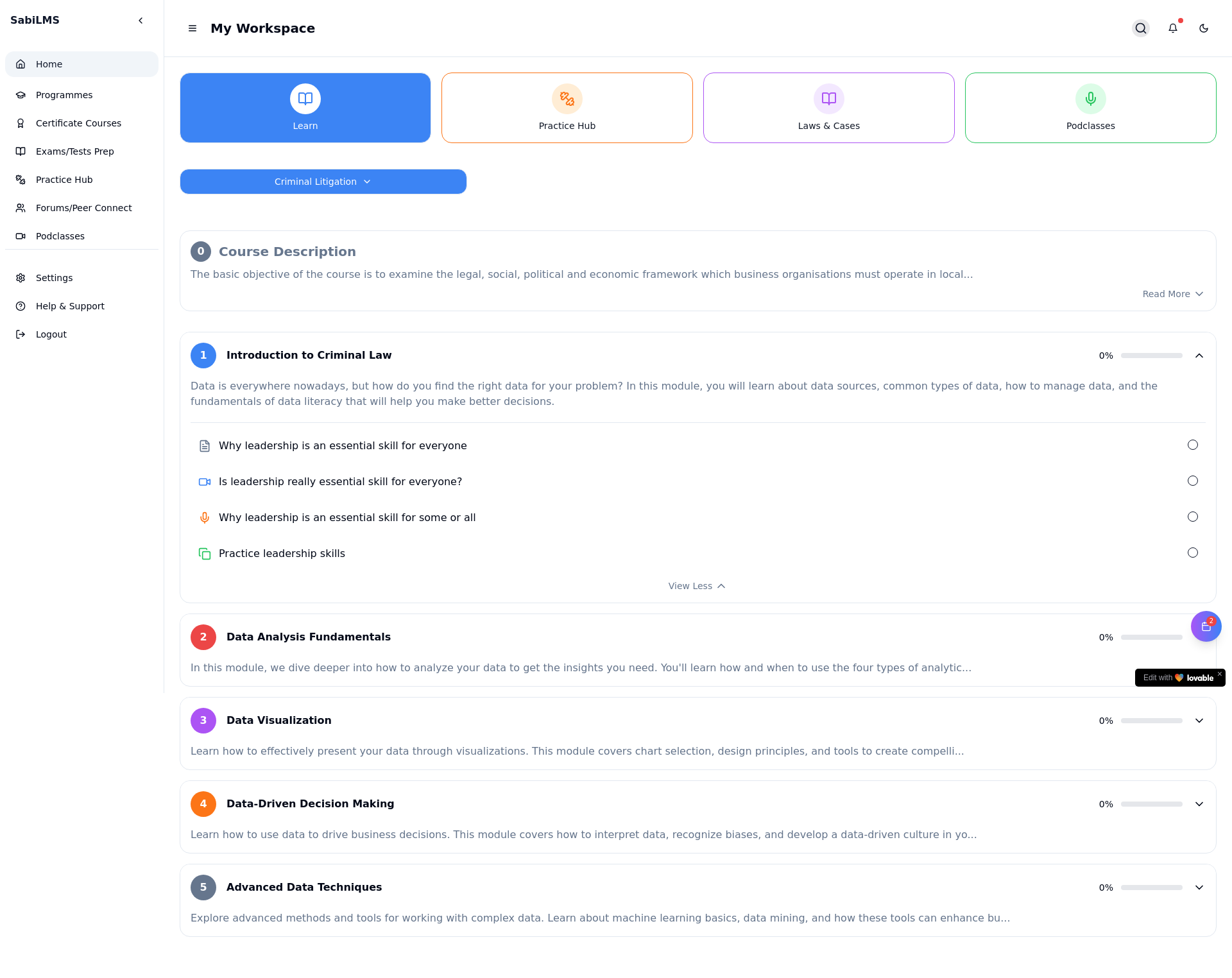 Advanced Interactive Lesson Viewer App