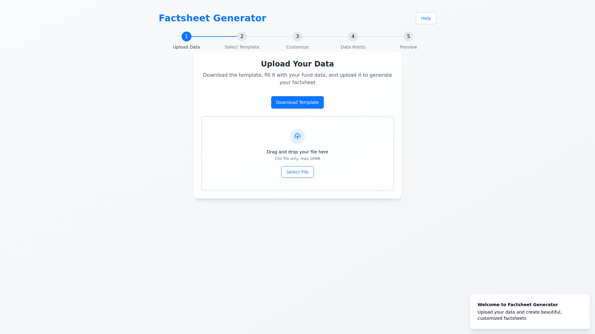 Professional Fund Factsheet Generator Platform