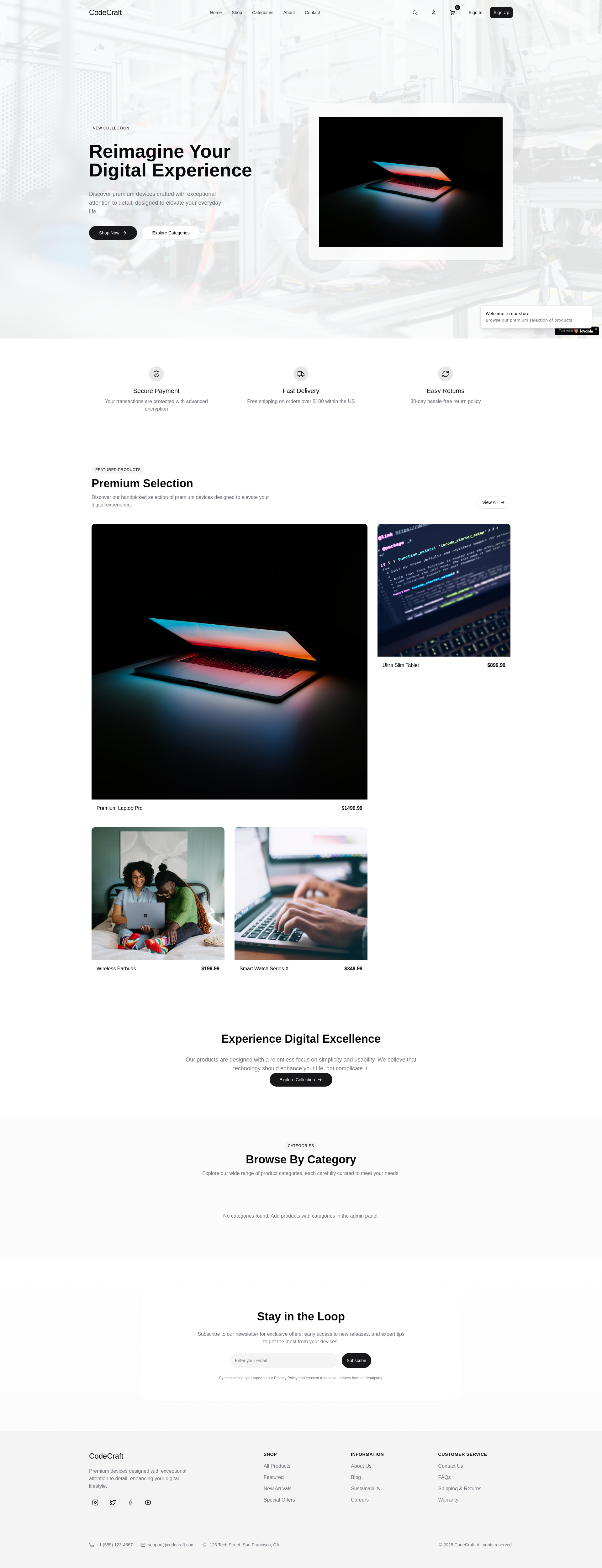 Next-Gen Online Store App