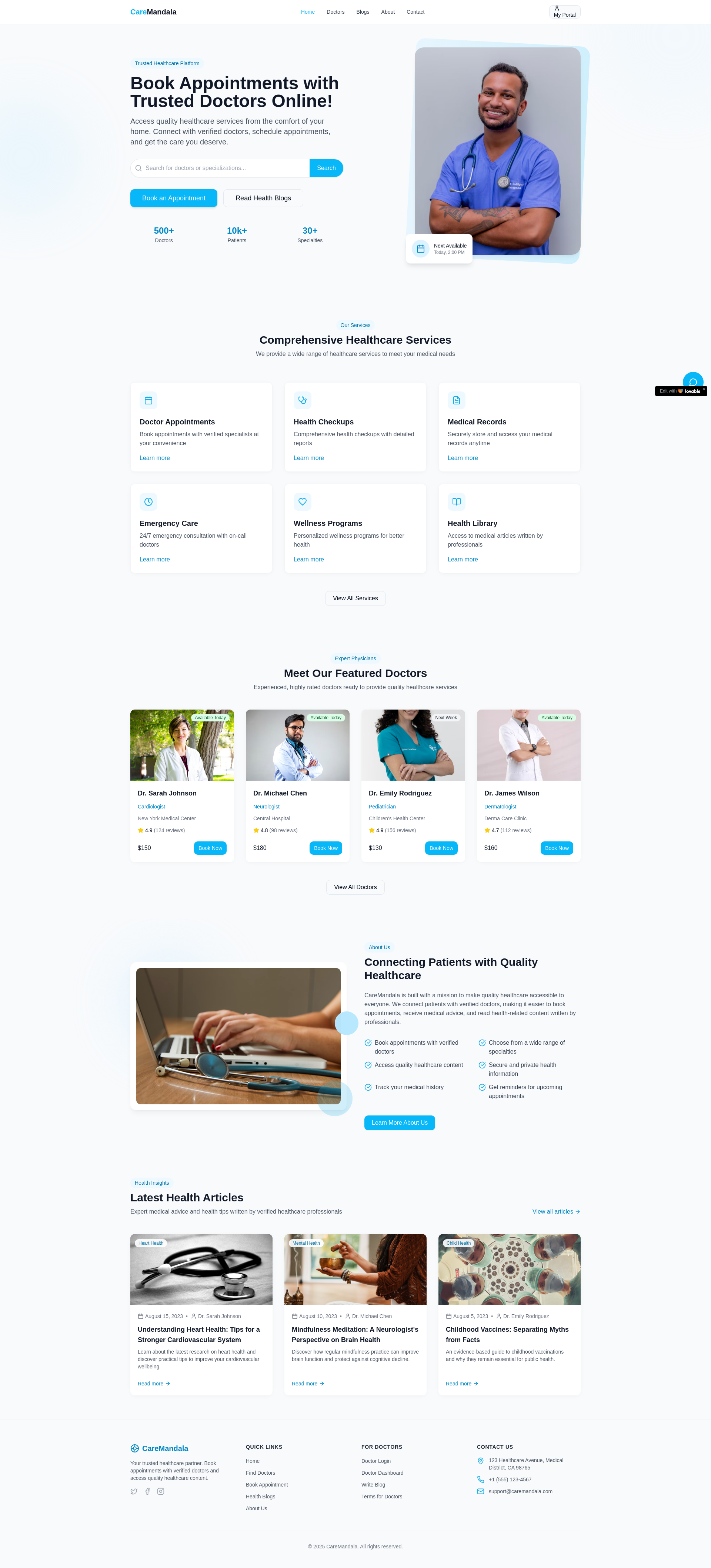 Professional Appointment Booking & Blogging System Platform
