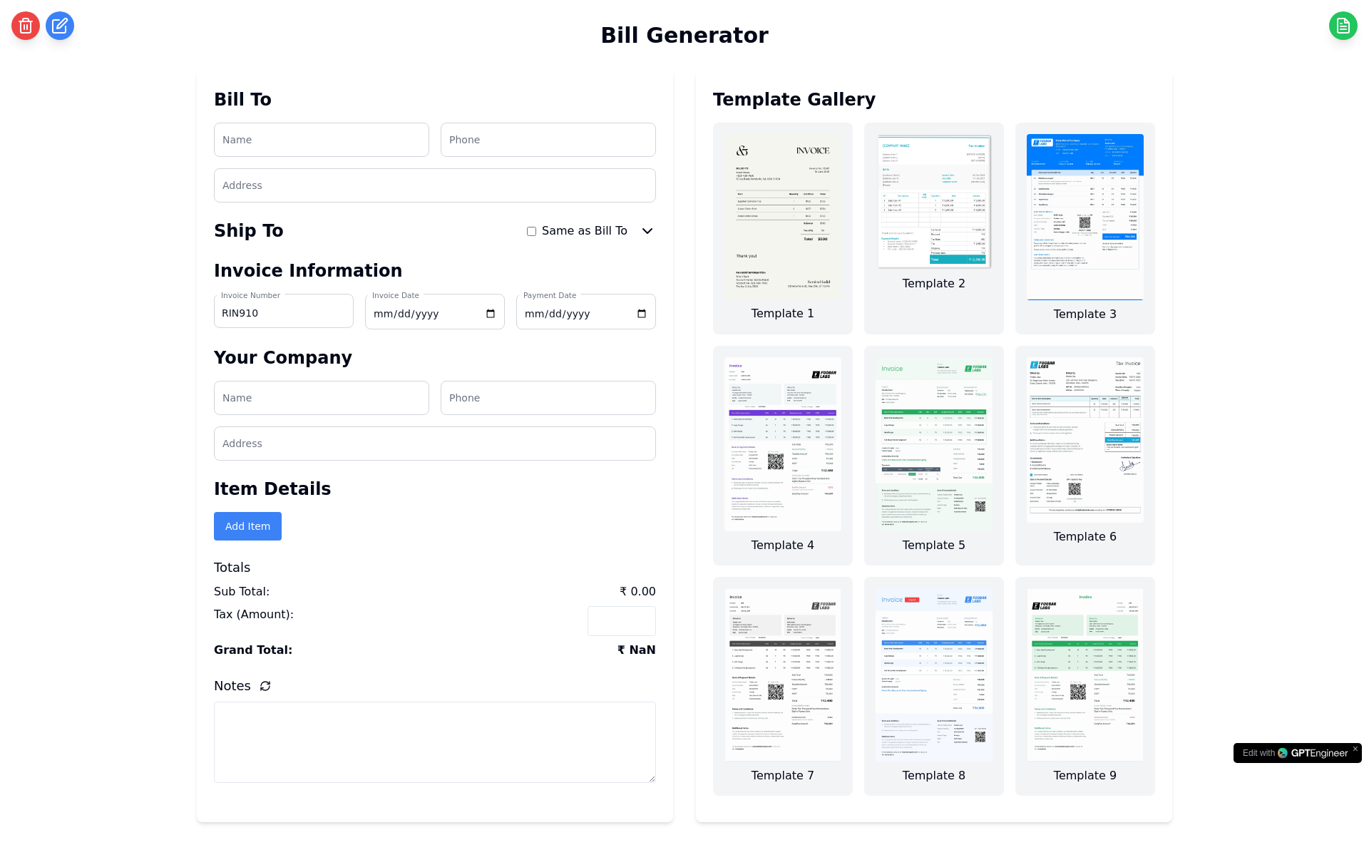 Advanced Invoice & Billing Management App