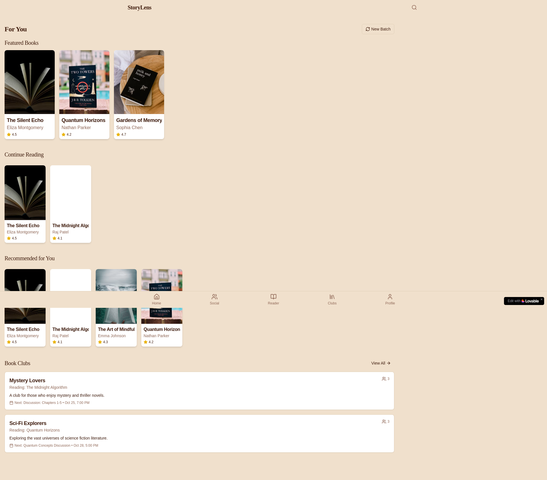 Advanced Interactive E-book Reader App