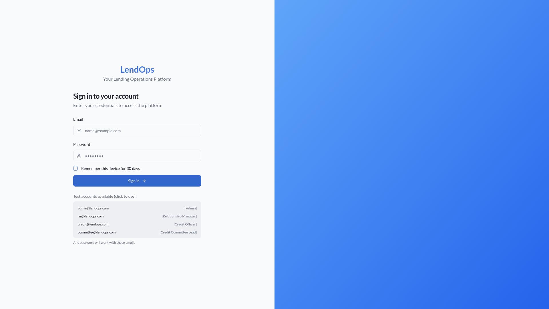 Advanced Lending Management & Accounting App