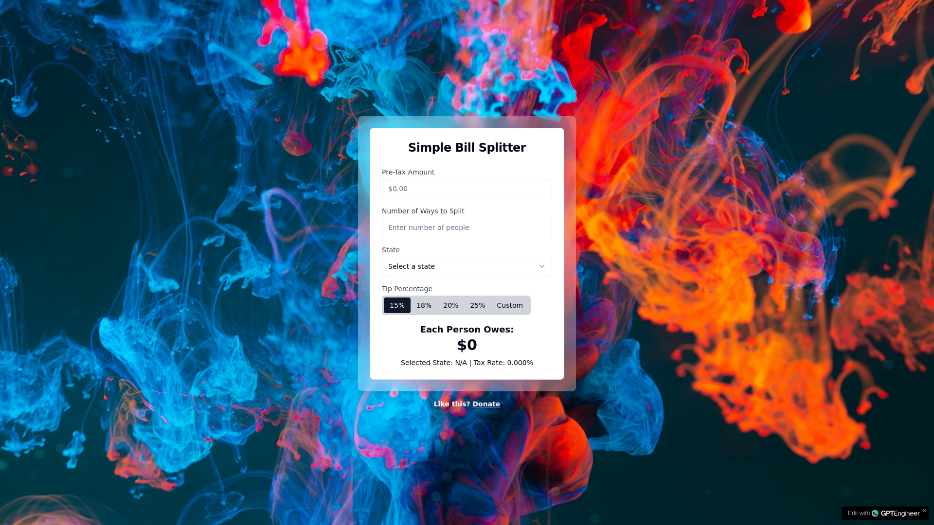 Modern Bill Splitting & Tip Calculator Platform