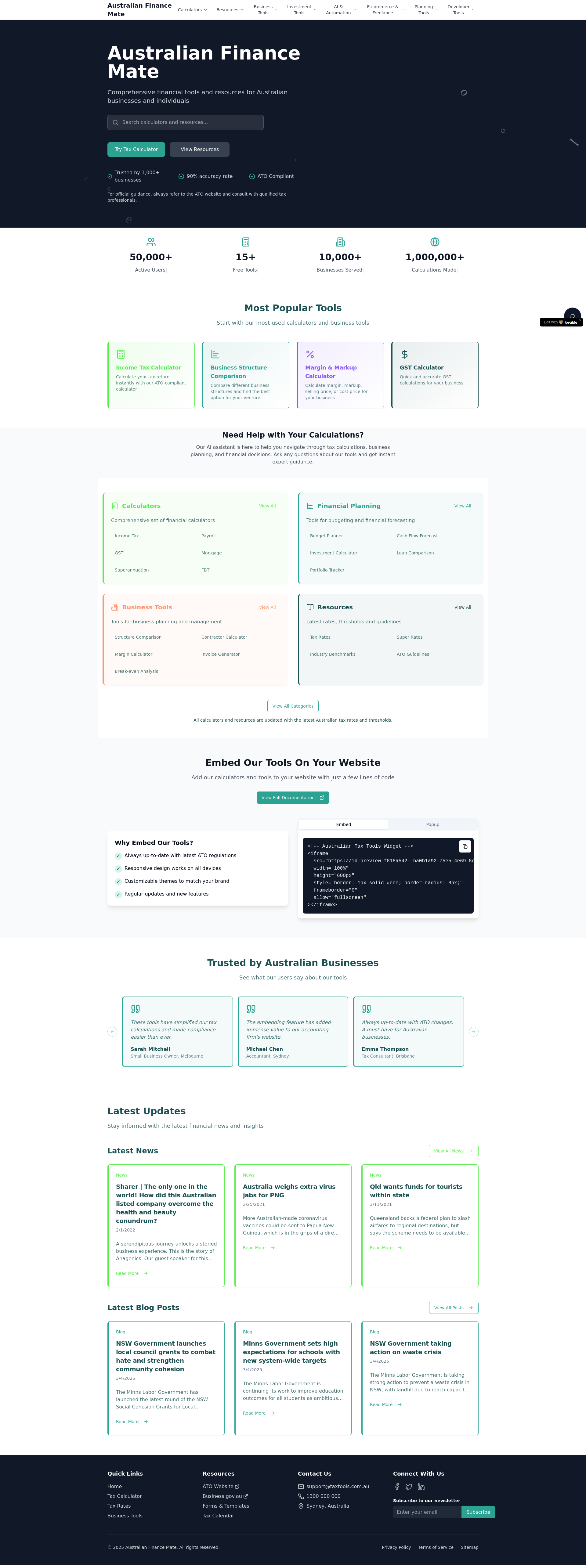 Professional Tax Calculator Platform
