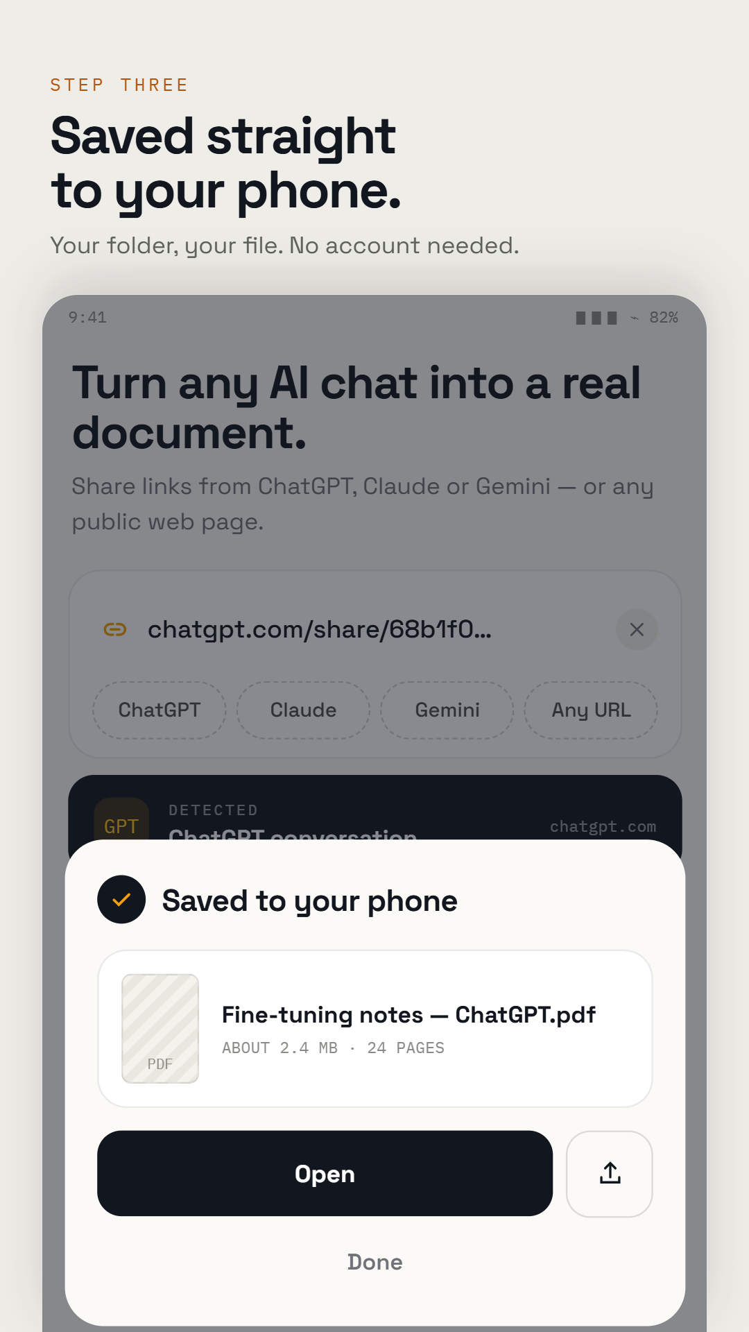 Completed export saved in AI Chat Exporter