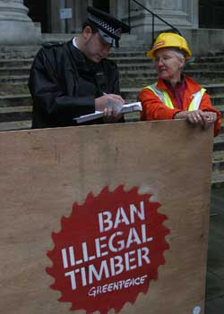 Jo helps a member of the constabulary with his enquiries