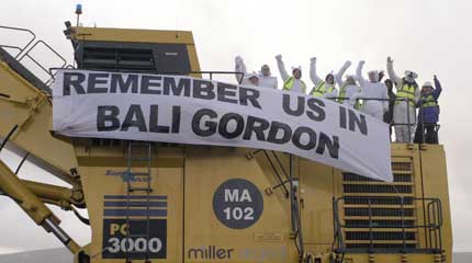 Merthyr Tydfil open-cast mine protest, December 2007