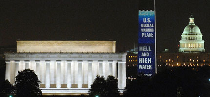 A projection on the Washington Monument, Washington DC