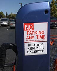 Parking meter for electric cars only