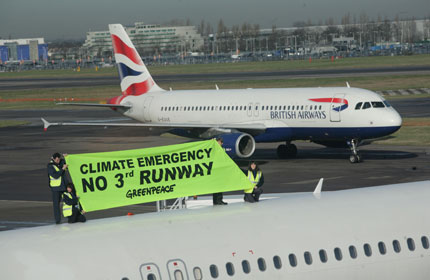 Plane-top protest