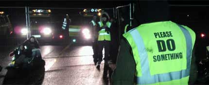 Plane Stupid activists occupy Stansted's only runway and effectively shut the airport down