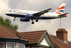 BA airliner landing at Heathrow