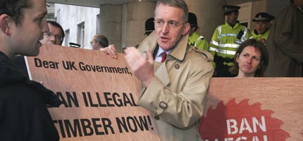 Hilary Benn MP takes Greenpeace's letter on illegal logging into the EU Development Ministers meeting