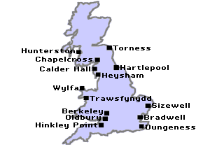 Map of nuclear Britian