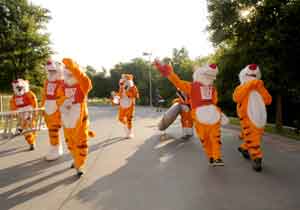 Greenpeace tigers at Esso HQ in Texas, USA