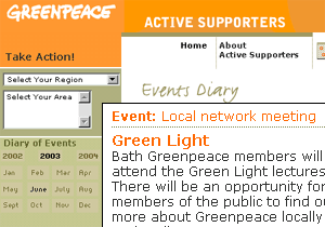 WWW.GREENPEACEACTIVE.ORG.UK SCREENSHOT