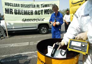 Radiation Barrels are Presented to Iraqi Administration in Iraq