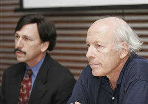 Professor Peter Kuznick (left) and Professor Mark Selden