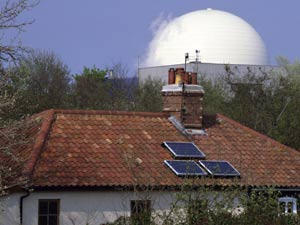 Solar panels beside Sizewell B Nuclear Plant
