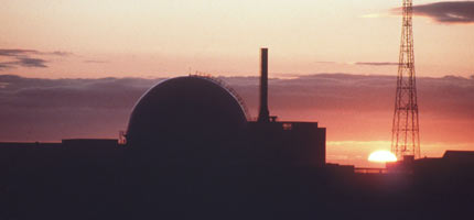 Dounreay nuclear power plant at sunrise