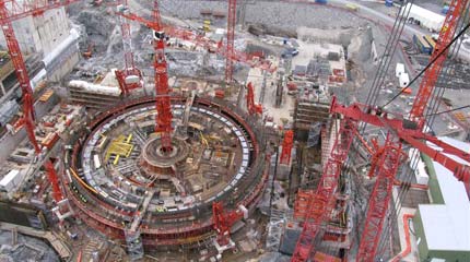 The construction site of the EPR reactor at Olkiluoto, Finland
