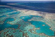 Aerial view of the Great Barrier Reef off the Whitsunday Islands. The proposed shale oil mine would have posed a range of threats to the region.