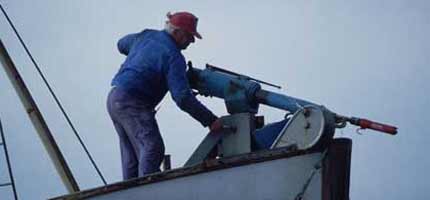 Harpoon of Norwegian whaling ship