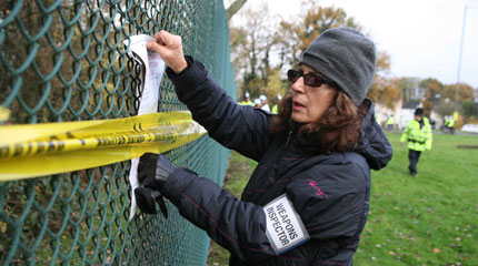 Anita Roddick at Aldermaston