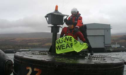 Saying no top Trident renewal at Faslane nuclear naval base