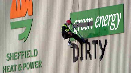 11 Greenpeace volunteers ended their occupation of Sheffield incinerator after protecting the people of the city of polluting gases for 3 days