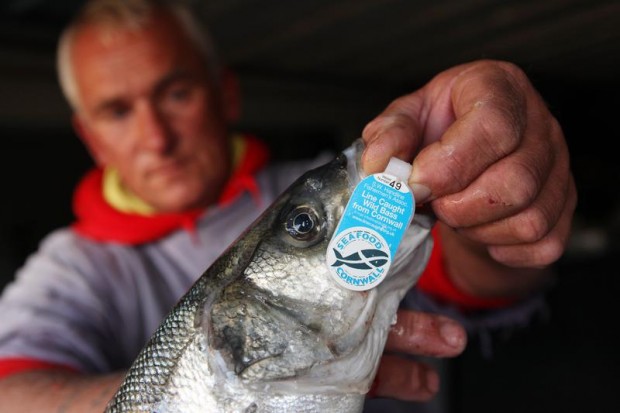 Fisherman with sustainably caught fish