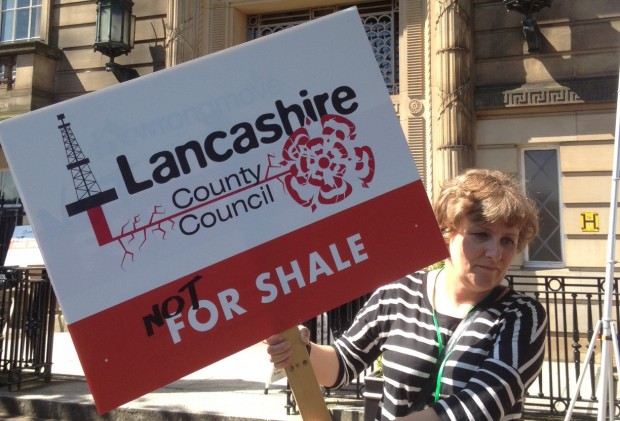 Lancashire County Councillors greeted with anti-fracking message
