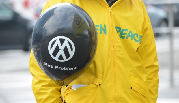 Activists protest VW at the Vienna car show