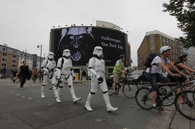 Stormtroopers in London on the campaign launch