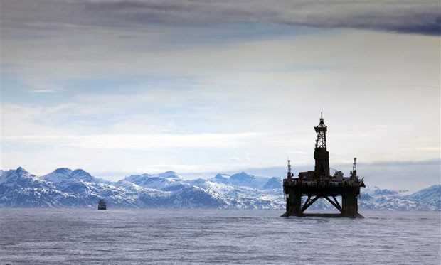 Cairn's Leiv Eriksson rig off the coast of Greenland