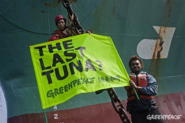 Ron with activist alongside the MV Lung Yuin in Taiwan