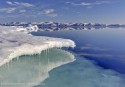 Arctic landscape with blue sky