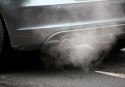 Close up of car exhaust pipe in Birmingham UK