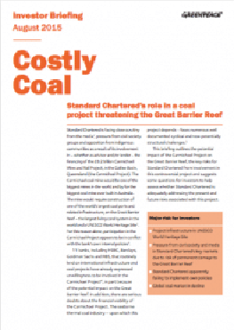 Image for Costly Coal: Standard Chartered’s role in a coal project threatening the Great Barrier Reef