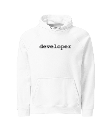 Unisex Eco Raglan Hoodie Template developer white