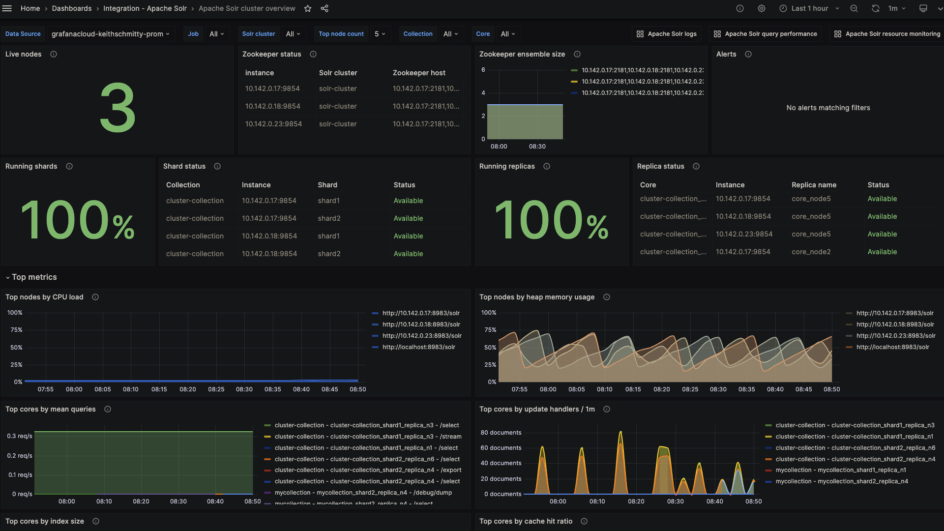 Apache Solr Cluster Overview Dashboard 1