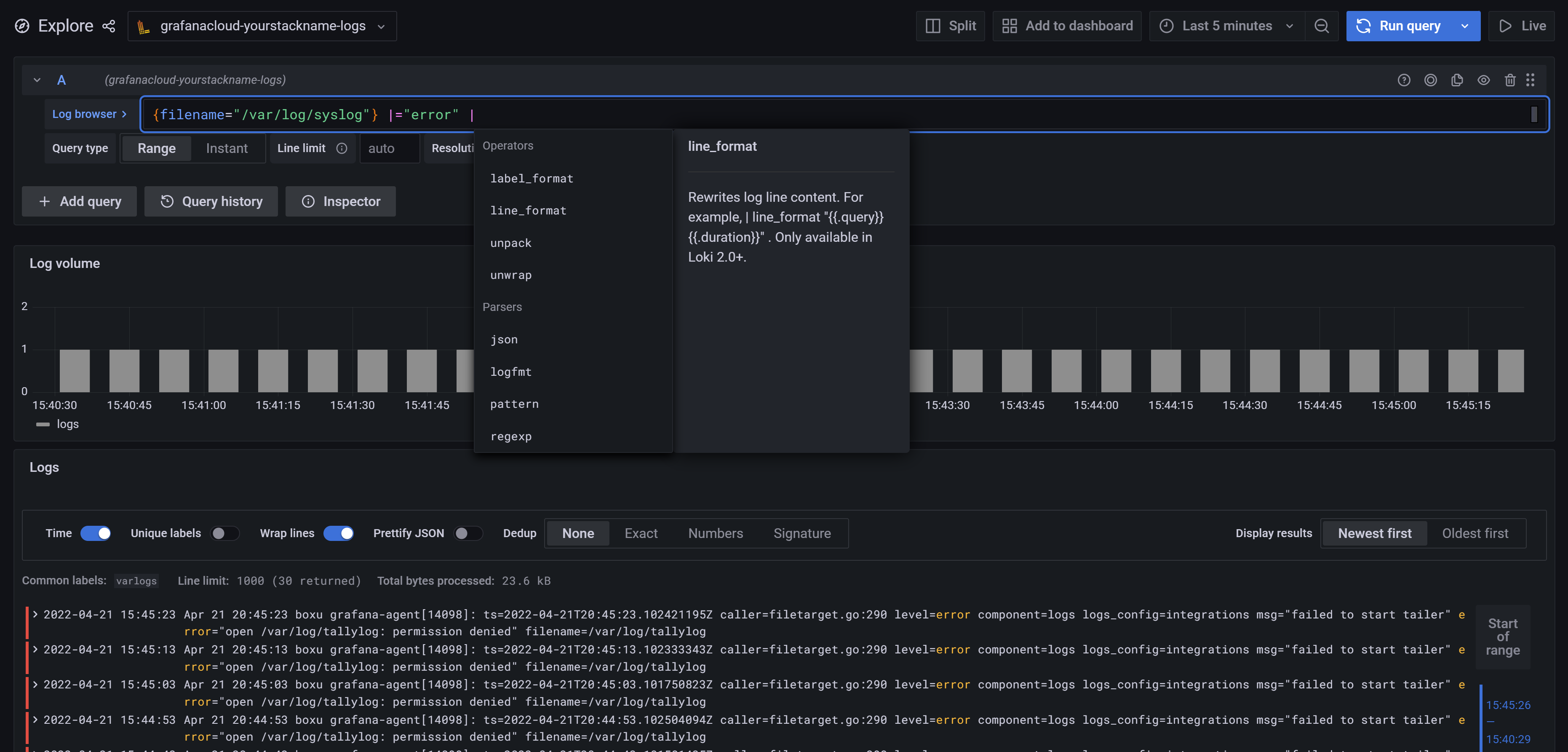 Collect Logs With Grafana Agent Grafana Cloud Documentation