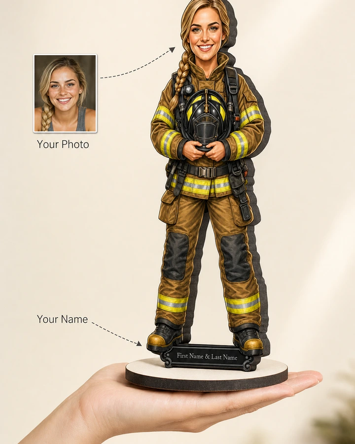 Firefighter (Female) figurine — custom Family gift