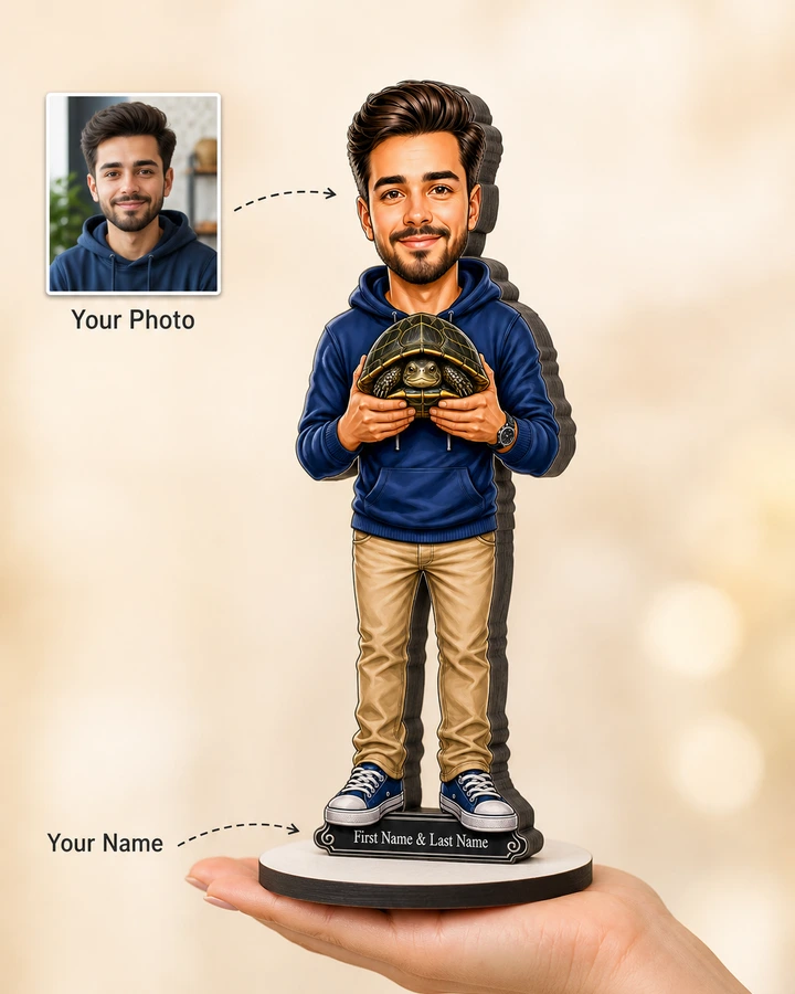 Turtle Owner (Male) figurine — custom Pets gift