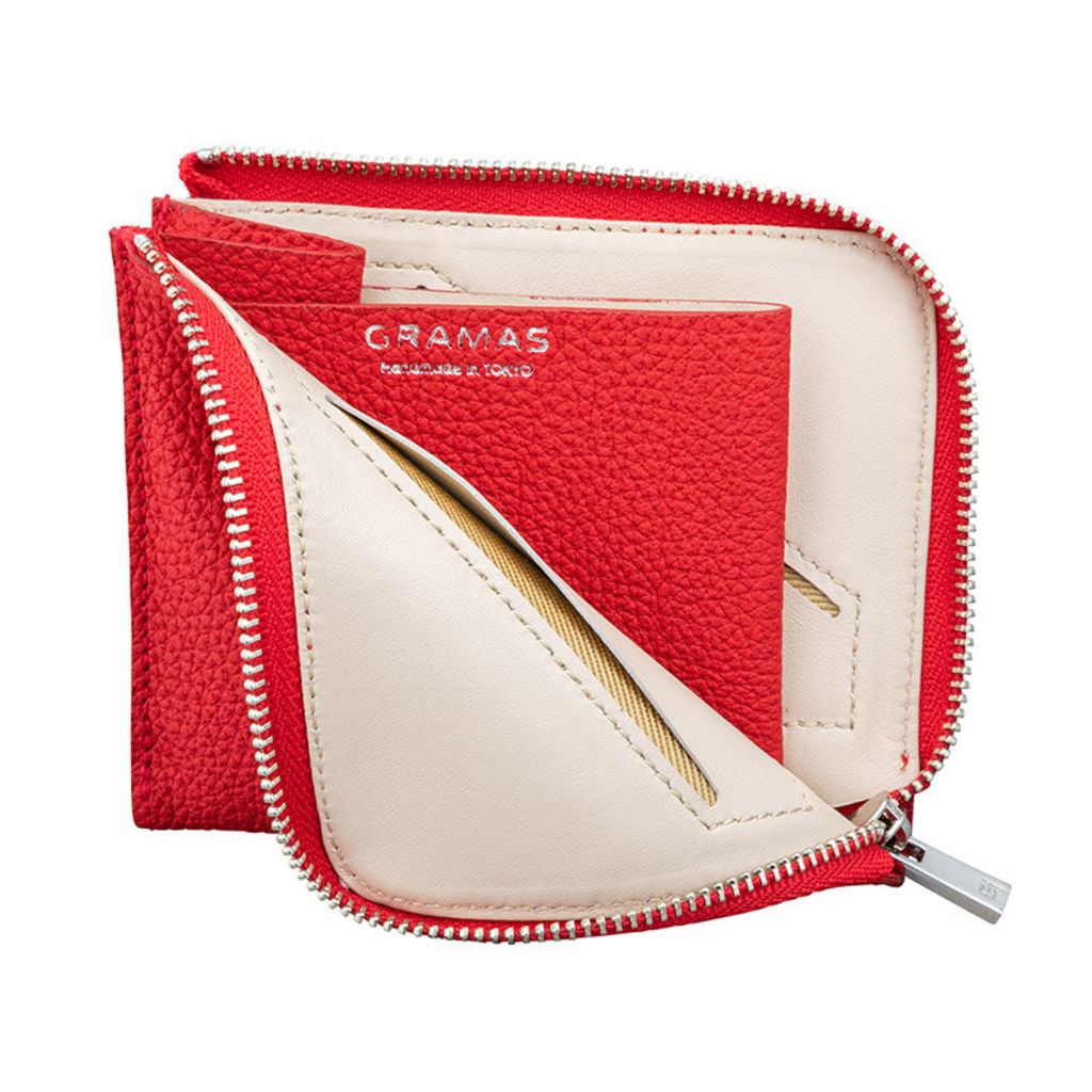 Shrunken-calf L ShapedZipper mini Wallet | GRAMAS | Granstra