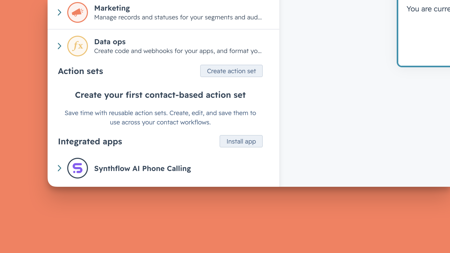 HubSpot workflow with Synthflow AI Phone Calling action